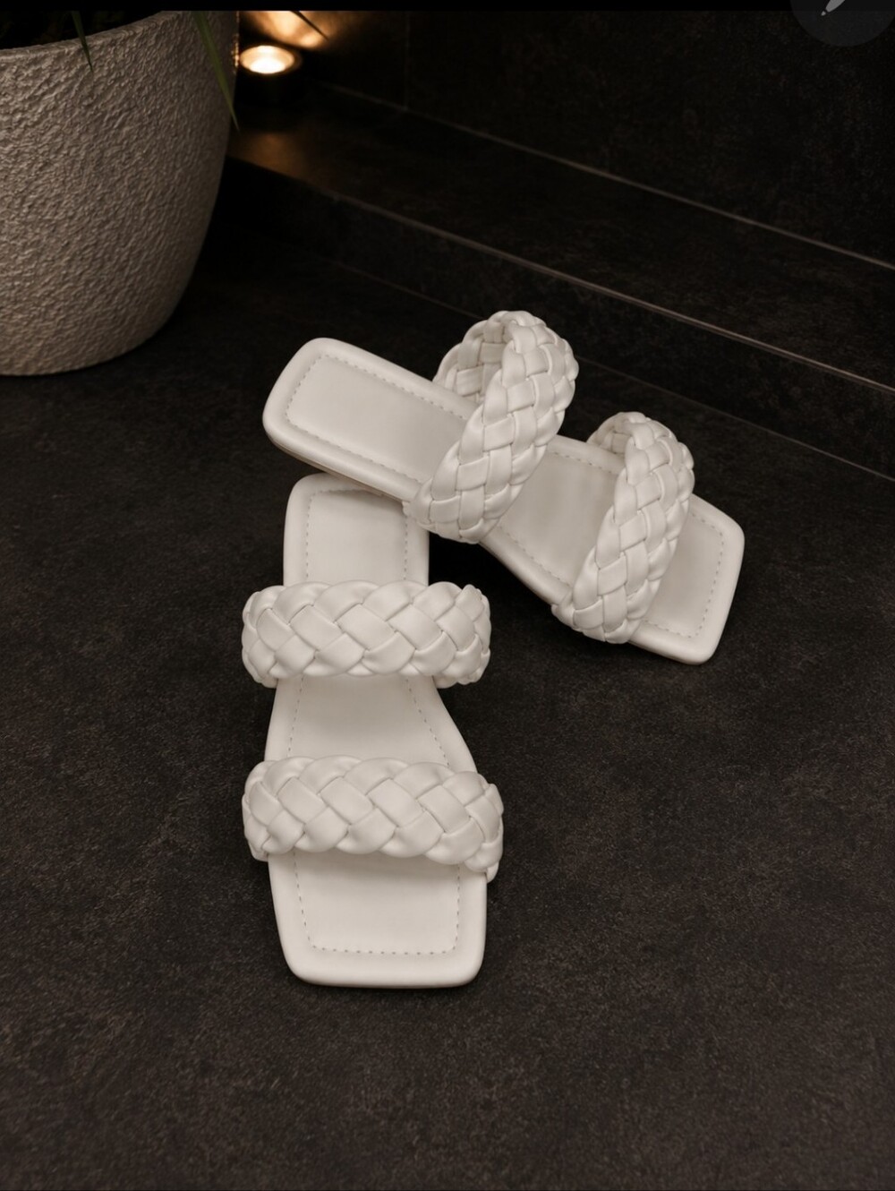 Crossing Paths" Double Braided Slide-On Sandals - - Picture 3 of 6